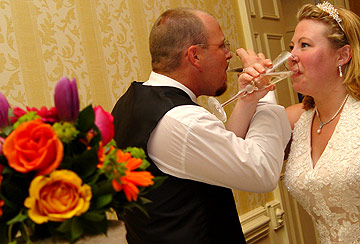 Bride and Groom Toast Wedding Day - Virginia Beach Wedding